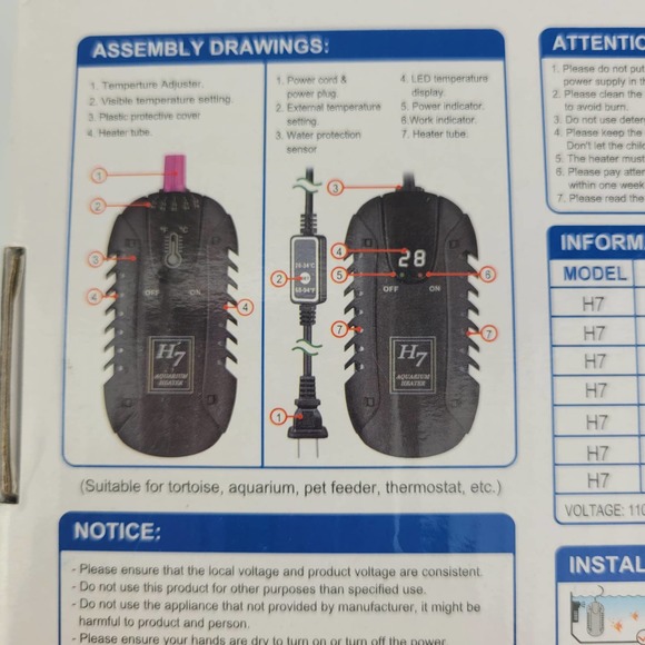H7 Series Mini Quartz Blastroof Aquarium Heater - Picture 8 of 9